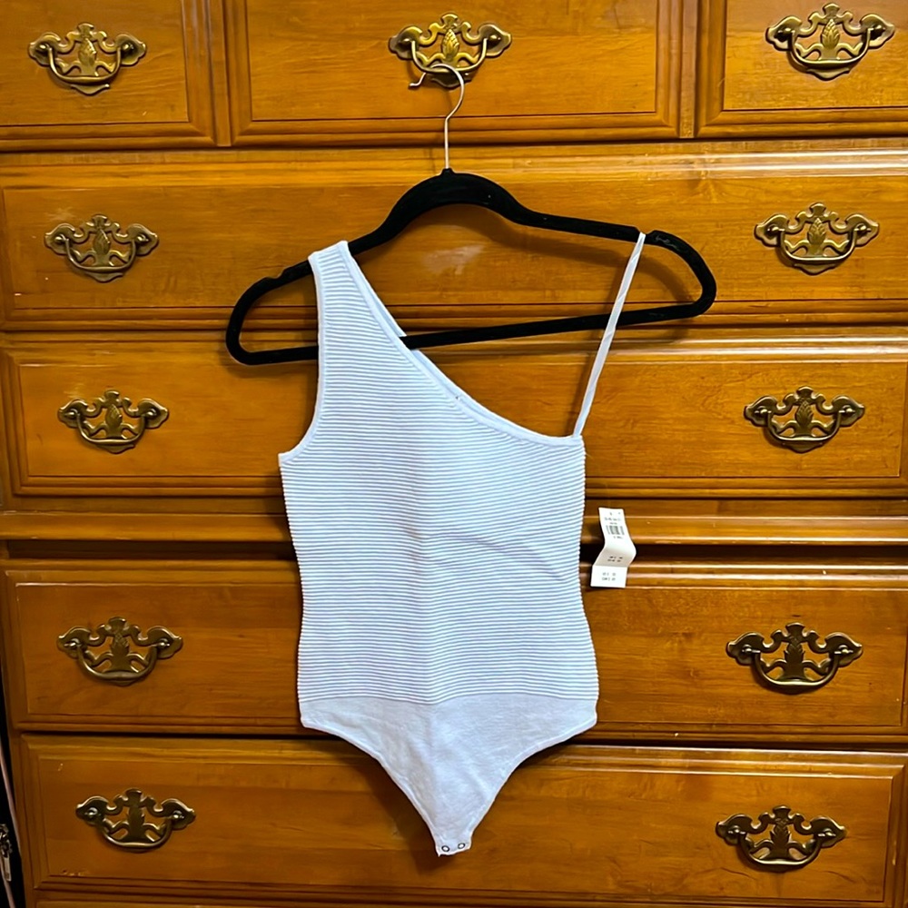 [NWT] Abercrombie One Shoulder Bodysuit - Pale Blue